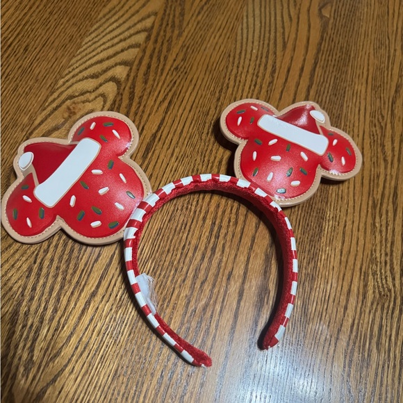 Festive Christmas Red Santa Mouse Ears Headband - Picture 2 of 2